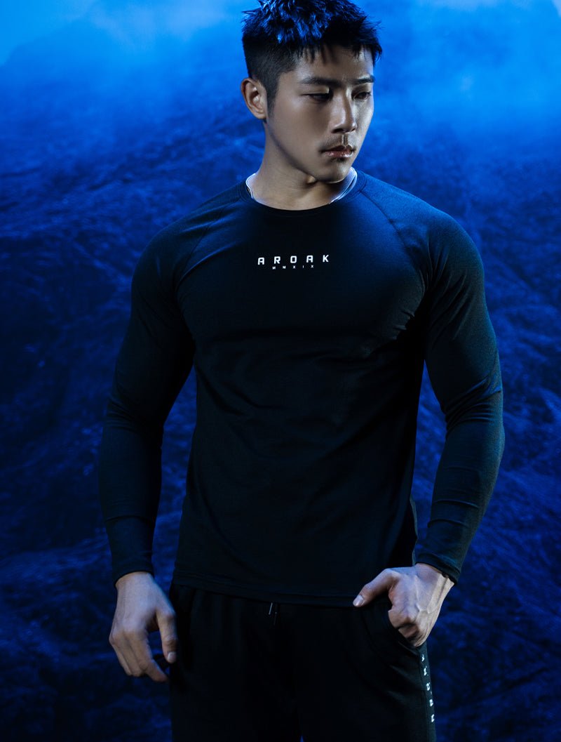 NAP™ - Twist 極致觸感流線動能上衣 (麻花黑) - AROAK 機能健身服飾 | 專為健人打造