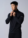 NAP™ - Twist 高磅數極致觸感立領半開襟衫 (麻花黑) - AROAK 機能健身服飾 | 專為健人打造