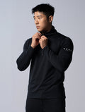NAP™ - Twist 極致觸感立領半開襟衫 (麻花黑) - AROAK 機能健身服飾 | 專為健人打造