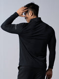 NAP™ - Twist 極致觸感立領半開襟衫 (麻花黑) - AROAK 機能健身服飾 | 專為健人打造