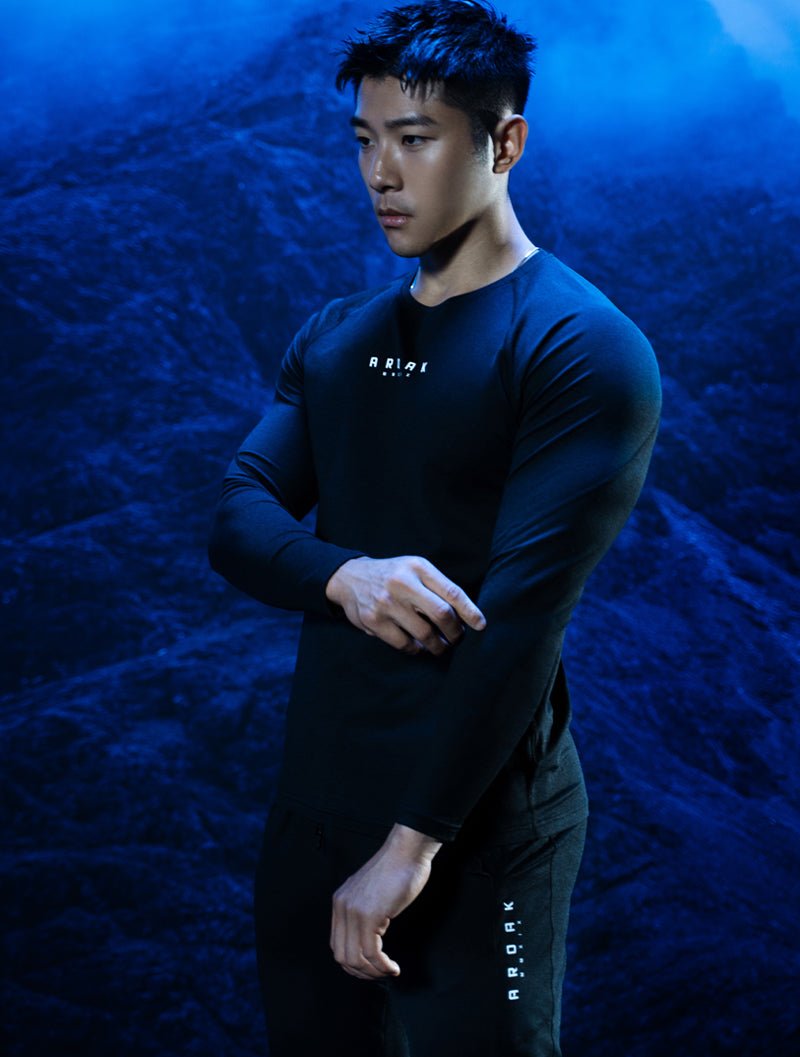 NAP™ - Twist 極致觸感流線動能上衣 (麻花黑) - AROAK 機能健身服飾 | 專為健人打造