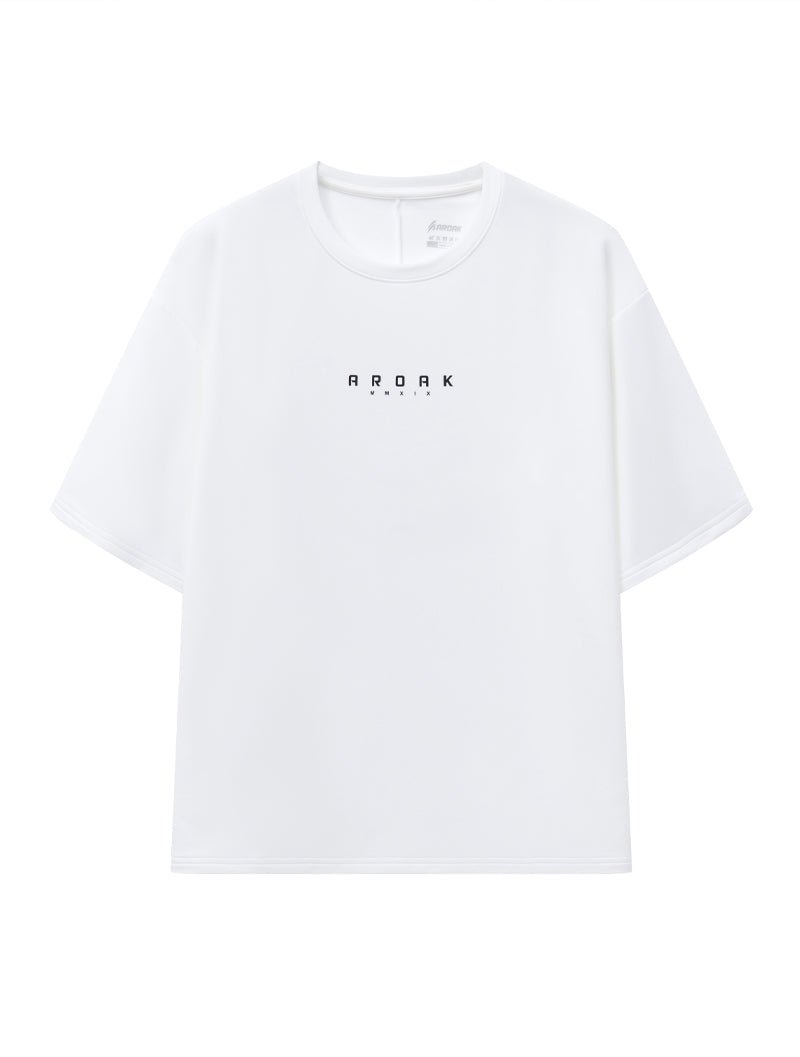 ONE-WAY™ 單向導濕後袖剪接訓練上衣 (白) - AROAK 機能健身服飾 | 專為健人打造