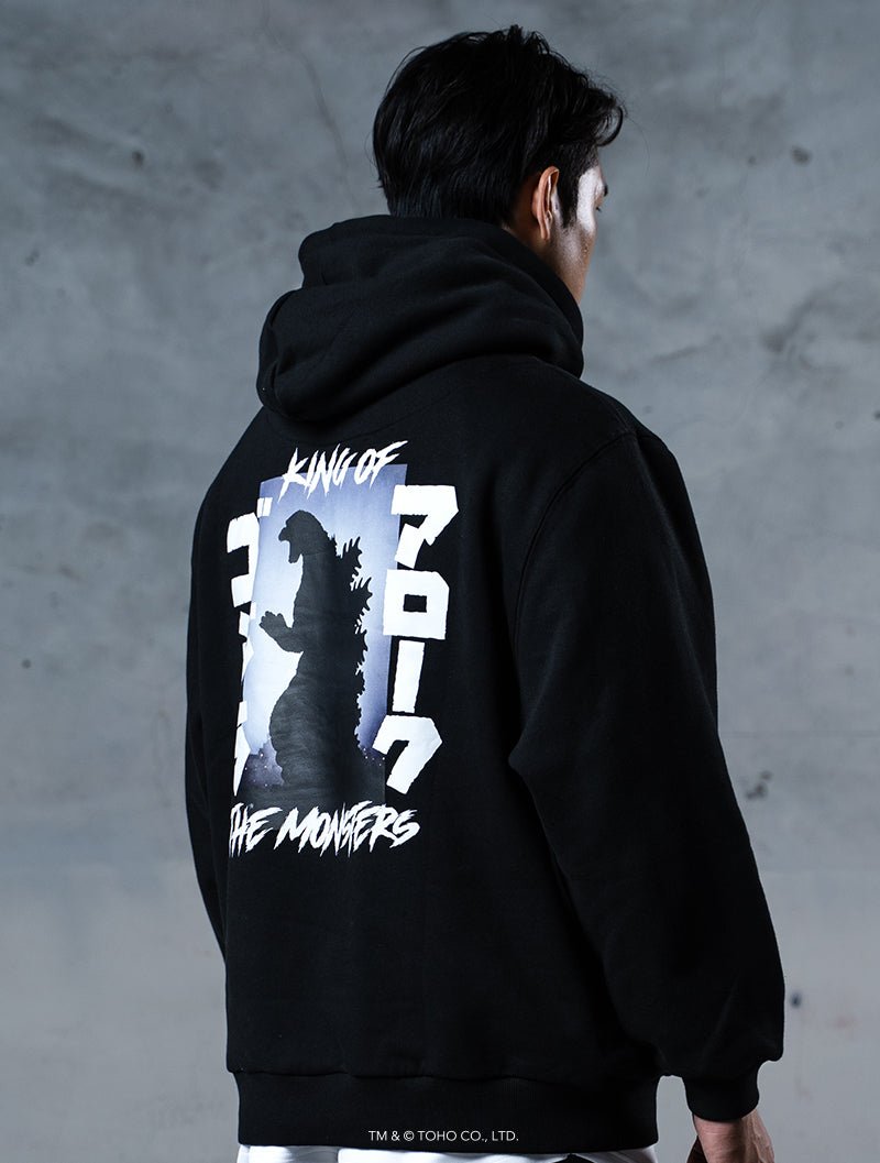 哥吉拉怪獸之王休閒連帽上衣 (黑) - AROAK 機能健身服飾 | 專為健人打造