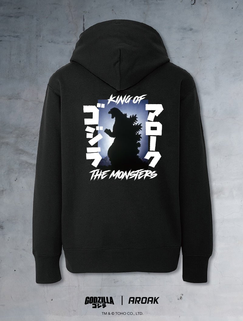 哥吉拉怪獸之王休閒連帽上衣 (黑) - AROAK 機能健身服飾 | 專為健人打造