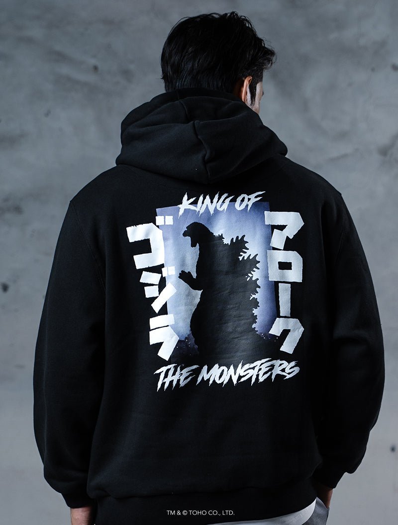 哥吉拉怪獸之王休閒連帽上衣 (黑) - AROAK 機能健身服飾 | 專為健人打造