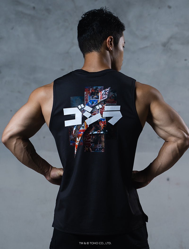 哥吉拉經典機能寛肩背心 (黑) - AROAK 機能健身服飾 | 專為健人打造