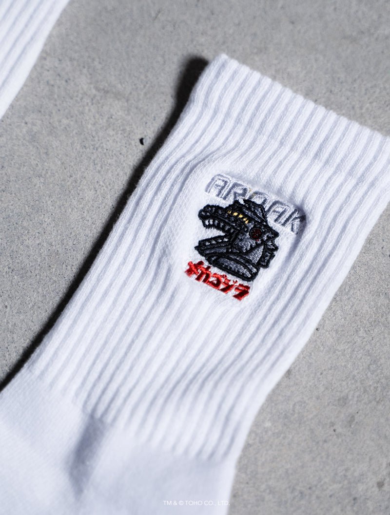 哥吉拉 - 機械哥吉拉襪子 (白) - AROAK 機能健身服飾 | 專為健人打造
