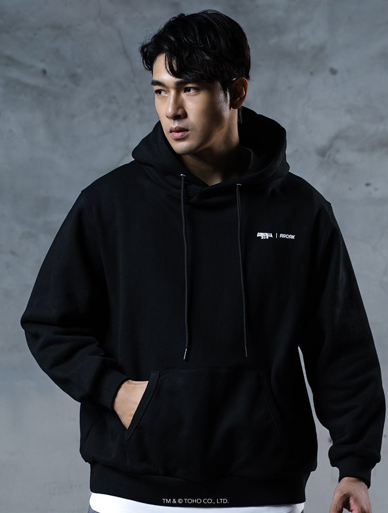 哥吉拉怪獸之王休閒連帽上衣 (黑) - AROAK 機能健身服飾 | 專為健人打造