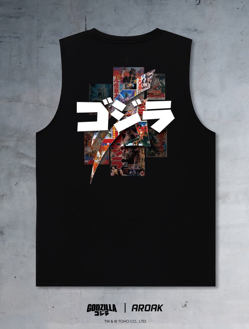 哥吉拉經典機能寛肩背心 (黑) - AROAK 機能健身服飾 | 專為健人打造