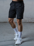 弧型拼接機能短褲 (黑) - AROAK 機能健身服飾 | 專為健人打造