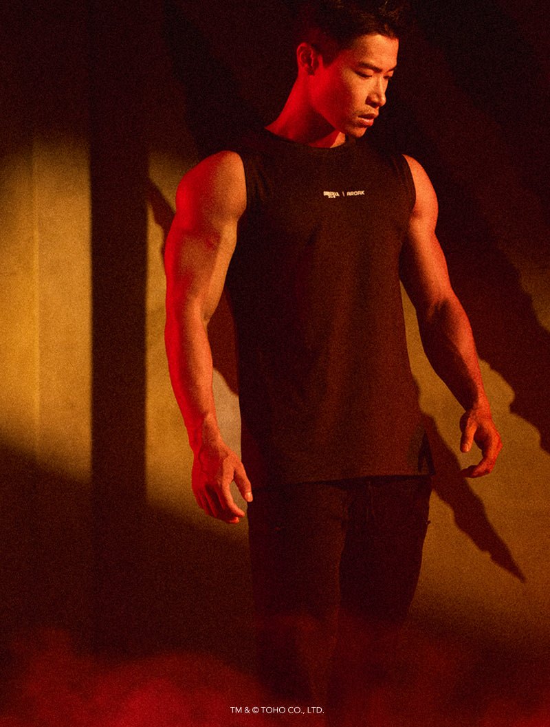 哥吉拉經典機能寛肩背心 (黑) - AROAK 機能健身服飾 | 專為健人打造