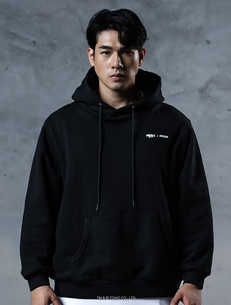 哥吉拉怪獸之王休閒連帽上衣 (黑) - AROAK 機能健身服飾 | 專為健人打造