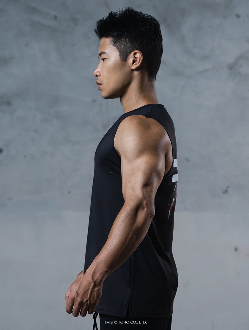 哥吉拉經典機能寛肩背心 (黑) - AROAK 機能健身服飾 | 專為健人打造
