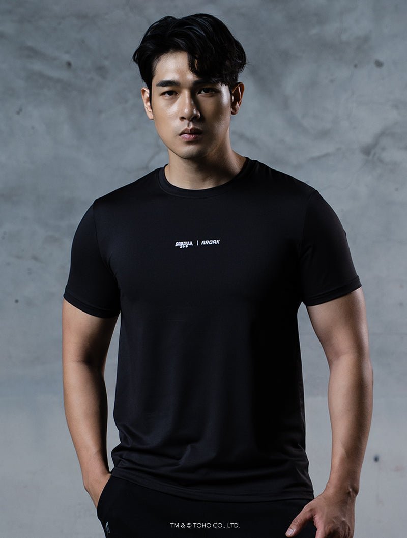 哥吉拉不朽王者機能短袖上衣 (黑) - AROAK 機能健身服飾 | 專為健人打造
