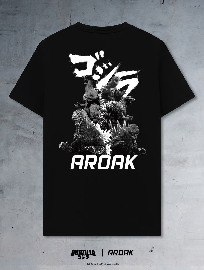 哥吉拉不朽王者機能短袖上衣 (黑) - AROAK 機能健身服飾 | 專為健人打造