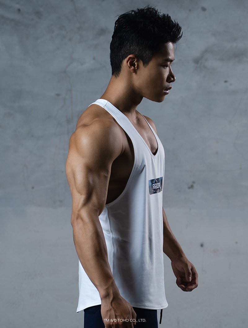 哥吉拉爭霸之戰機能背心 (白) - AROAK 機能健身服飾 | 專為健人打造