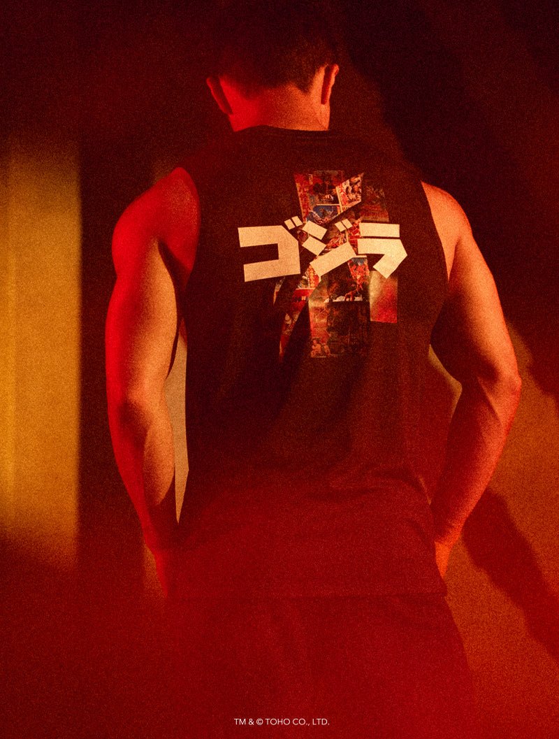 哥吉拉經典機能寛肩背心 (黑) - AROAK 機能健身服飾 | 專為健人打造