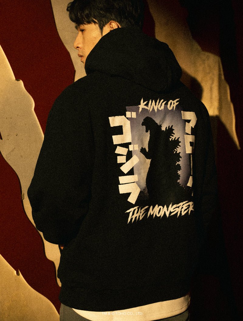 哥吉拉怪獸之王休閒連帽上衣 (黑) - AROAK 機能健身服飾 | 專為健人打造