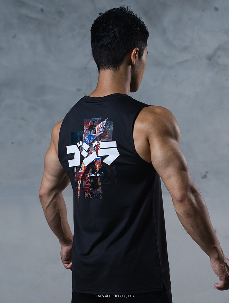 哥吉拉經典機能寛肩背心 (黑) - AROAK 機能健身服飾 | 專為健人打造