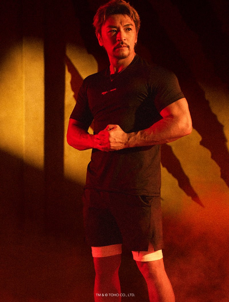 哥吉拉不朽王者機能短袖上衣 (黑) - AROAK 機能健身服飾 | 專為健人打造