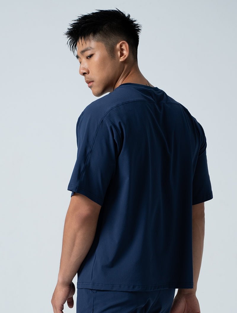 QuadFlex™ OVERSIZED休閒短袖上衣 (將軍藍) - AROAK 機能健身服飾 | 專為健人打造