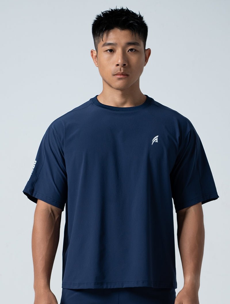 QuadFlex™ OVERSIZED休閒短袖上衣 (將軍藍) - AROAK 機能健身服飾 | 專為健人打造