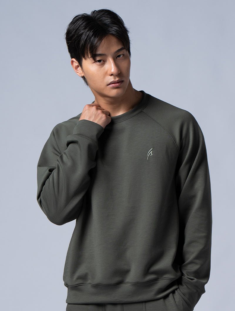 SIRO™ - Dual 拉克蘭袖休閒上衣 (墨綠) - AROAK 機能健身服飾 | 專為健人打造