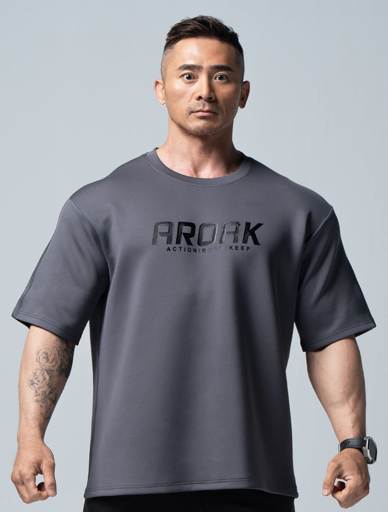 AirFlex™ AROAK OVERSIZED後袖剪接訓練上衣 (鐵灰)