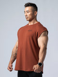 TENCEL™ - FTE 拉克蘭袖寬版訓練背心 (磚紅) - AROAK 機能健身服飾 | 專為健人打造