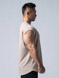 TENCEL FTE™ 拉克蘭袖寬版訓練背心 (卡其) - AROAK 機能健身服飾 | 專為健人打造