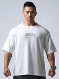 TENCEL FTE™ 戰士的怒吼機能厚磅天絲寬版上衣 (白) - AROAK 機能健身服飾 | 專為健人打造