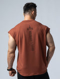 TENCEL™ - FTE 拉克蘭袖寬版訓練背心 (磚紅) - AROAK 機能健身服飾 | 專為健人打造