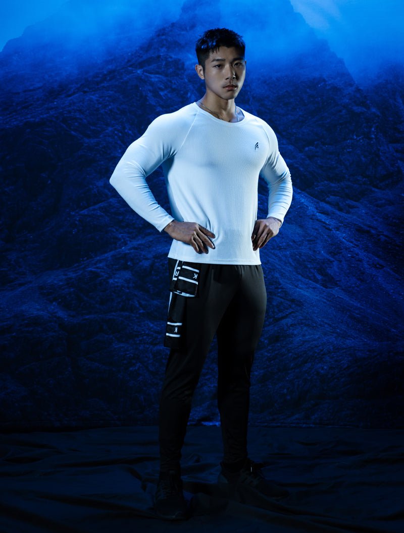 TENCEL™ - RIB 極簡肌感上衣 (黑) - AROAK 機能健身服飾 | 專為健人打造