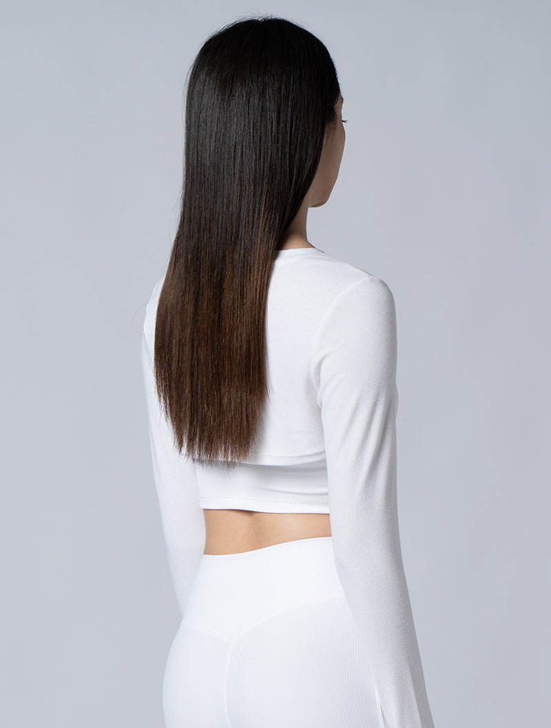 Tencel - RIB™ 修身層次外罩上衣24 - 2 (白) - AROAK 機能健身服飾 | 專為健人打造