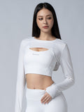 Tencel - RIB™ 修身層次外罩上衣24 - 2 (白) - AROAK 機能健身服飾 | 專為健人打造