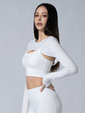 Tencel - RIB™ 修身層次外罩上衣24 - 2 (白) - AROAK 機能健身服飾 | 專為健人打造