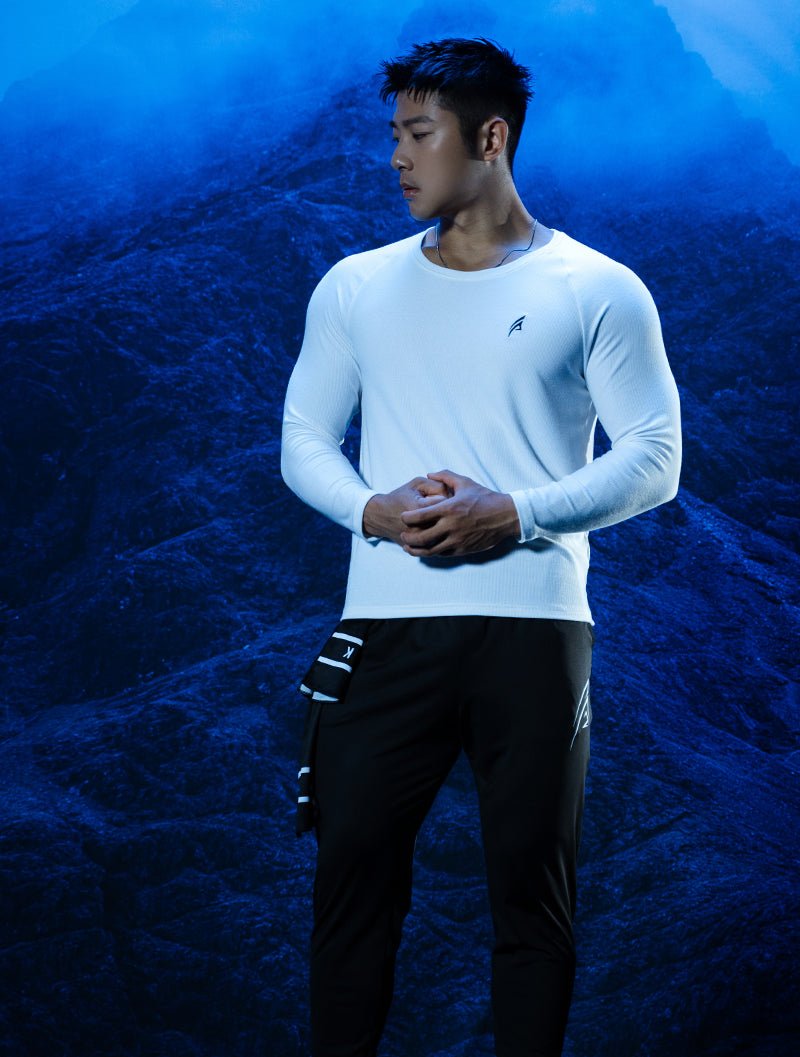 TENCEL™ - RIB 極簡肌感上衣 (黑) - AROAK 機能健身服飾 | 專為健人打造