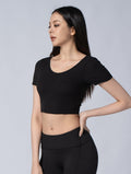 Tencel - RIB™ Y字流線BraTop 24 - 2 (黑) - AROAK 機能健身服飾 | 專為健人打造
