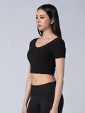 Tencel - RIB™ Y字流線BraTop 24 - 2 (黑) - AROAK 機能健身服飾 | 專為健人打造
