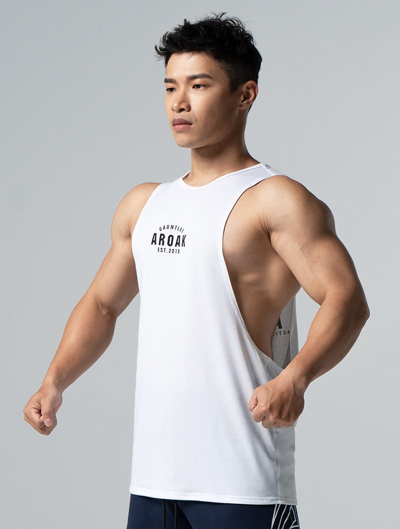 TENCEL™ - SGL 戰獅之魂背心 (白) - AROAK 機能健身服飾 | 專為健人打造
