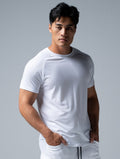 TENCEL™-SGL 休閒拉克蘭短袖上衣 (白) - AROAK 機能健身服飾 | 專為健人打造