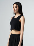TENCEL™ - SGL側挖短版背心 25 - 1 (黑) - AROAK 機能健身服飾 | 專為健人打造