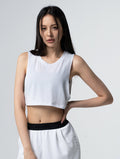 TENCEL™ - SGL側挖短版背心 25 - 1 (白) - AROAK 機能健身服飾 | 專為健人打造
