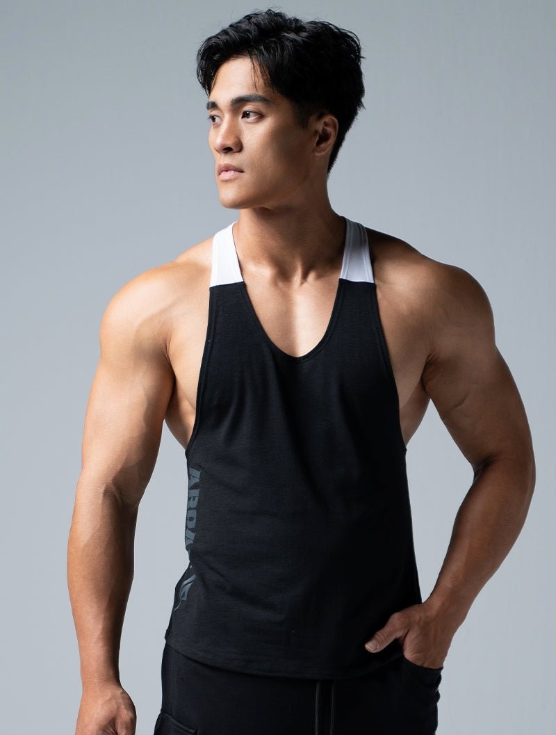 TENCEL™-SGL 休閒挖背背心 (黑) - AROAK 機能健身服飾 | 專為健人打造