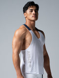 TENCEL™-SGL 休閒挖背背心 (白) - AROAK 機能健身服飾 | 專為健人打造