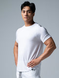 TENCEL™-SGL 休閒拉克蘭短袖上衣 (白) - AROAK 機能健身服飾 | 專為健人打造