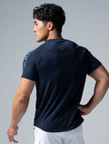 TENCEL™-SGL 休閒拉克蘭短袖上衣 (深藍) - AROAK 機能健身服飾 | 專為健人打造