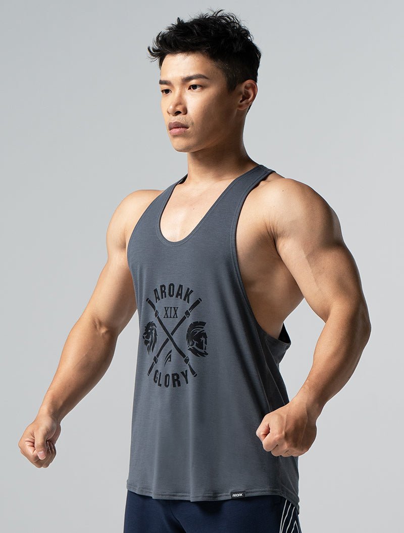 TENCEL™ - SGL 王者榮耀挖背背心 (水泥灰) - AROAK 機能健身服飾 | 專為健人打造