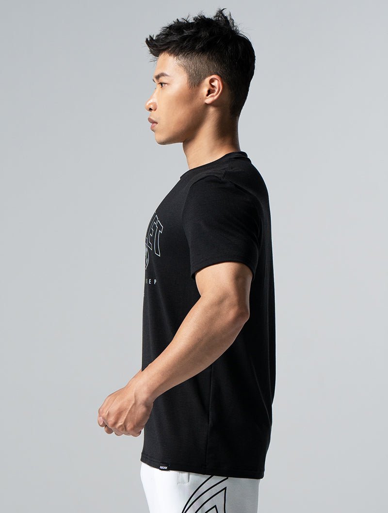 TENCEL™ - SGL 獅王覺醒短袖上衣 (黑) - AROAK 機能健身服飾 | 專為健人打造