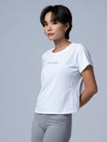 TENCEL™-SGL 立線剪接上衣 (白) - AROAK 機能健身服飾 | 專為健人打造